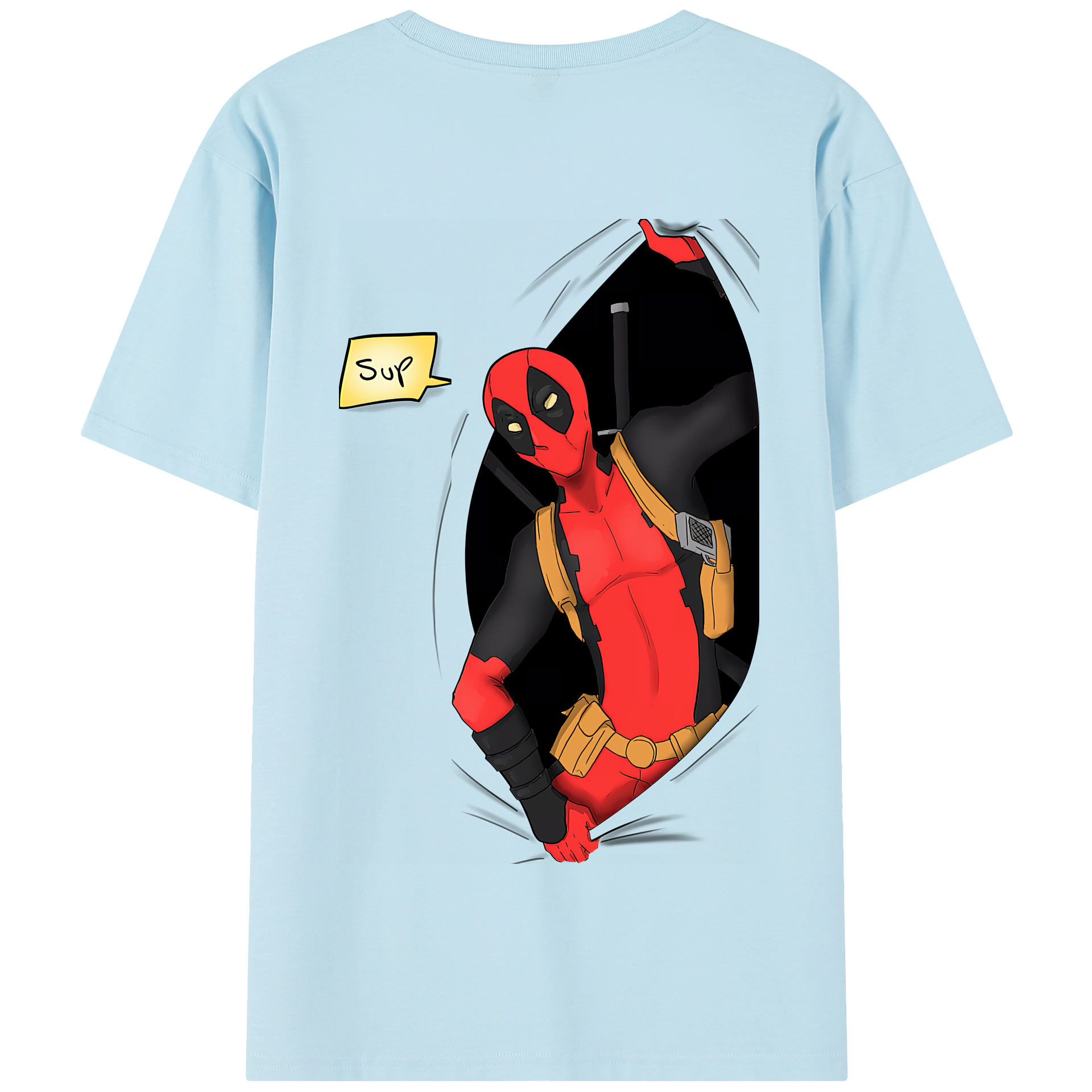 （画像用） Deadpool デッドプール 綿100％半袖Tシャツ（背面プリント）